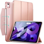 ESR iPad Case for Air 11 Inch (2024) M2, Air 6th Generation/Air 5th Generation 2022/Air 4th Generation 2020 with Pencil Holder, Trifold Stand Smart Case with Clasp, Ascend Series, Rose Gold