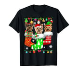 Christmas Socks Pajama Yorkshire Terrier Dog Puppy Lover T-Shirt