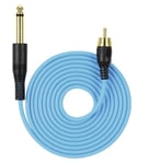 6.35mm to RCA Tattoo Machine Supply Charging Cable for Rotary Cartridge Blue