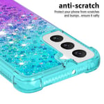 Samsung Galaxy S22 Plus Case Gradient Quicksand Gradient Quicksand pehmeä TPU puskurin tyynynpäällinen - sininen ja violetti