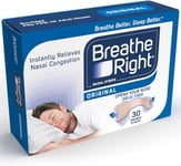 Breathe Right Nasal Strips Snoring Relief Original - 30 Small / Medium Strips