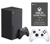 Microsoft Xbox Series X (1 TB), Wireless Controller (White) & Game Pass Ultimate (1 Month Membership) Bundle, Black