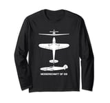 Messerschmitt Bf 109 WW2 Plane Cutout Silhouettes Long Sleeve T-Shirt