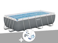 Kit piscine tubulaire Bestway Power Steel rectangulaire 4,04 x 2,01 x 1,00 m + Kit d'entretien