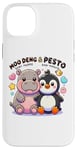 Coque pour iPhone 14 Plus Moo Deng Et Le Bébé Hippopotame Au Pesto Bébé Pingouin