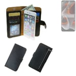 For Motorola Edge 50 Pro wallet case cover black protective bag