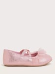 Monsoon Baby Metallic Walker Shoes, Pink