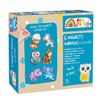 MAIN D'ARTISTE - Kit de Création de Magnets Animaux - Loisir Créatif - 730203 - Moulage - Peinture - Platre - Frigo - Créativité - Activités Manuelles - Kit Complet - À Partir de 5 ans