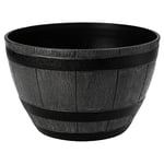 VERDENIA Barrel 8971 Pot de Fleurs léger en Plastique Rond pour Plantes d'intérieur et d'extérieur Gris 40 cm