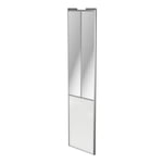 Porte de placard coulissante atelier blanc brillant profil gris GoodHome Arius H. 248,5 x L. 61.2 cm + amortisseurs