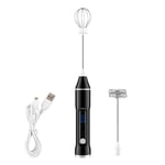 Taloit Milk Frother, USB Rechargeable Hand Blender, Electric Coffee Frother, Mini Handheld Mixer, Milk Foam Maker Blender with 2 x Whisk Egg Beater for Kitchen Baking