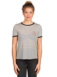 Vans Original Heart T-Shirt Manches Courtes Femme, Multicolore (White/Black), Large (Taille Fabricant: Large)