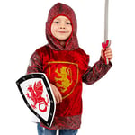 PRETEND TO BEE Royal Knight Fancy Dress Costume for Kids, Red, 5-7 Years