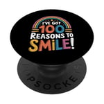 100th Day of School I've Got 100 Reasons To Smile PopSockets Adhesive PopGrip