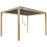 Pergola bioclimatique autoportée 3 x 4 m en aluminium effet bois