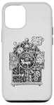 Coque pour iPhone 12/12 Pro Horloge de course à pied en hickory style steampunk, souris