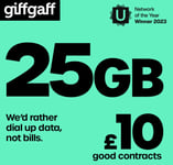 Giffgaff giffgaff 25 GB 18 month good contract SIM card