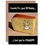 Wee Blue Coo NEW BIRTHDAY CHEESE CHEESIN CARTOON FUN ART GREETINGS GREETING CARD