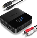 Emetteur Et Recepteur Bluetooth 5.0, Bluetooth Adaptateur Audio Transmetteur Optique Digital Et Adaptateur Rca Audio 3.5Mm, Affichage D'État Led, Double Appairage, 20M Distance[YIN142938]