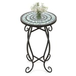 Table d appoint ronde de jardin avec plateau mosaïque en carreaux de ceramique table basse d exterieur pour balcon pisci