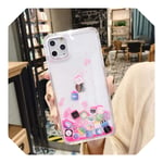 Anti-Knock Dynamic Quicksand Case For iPhone 11 Pro X XR XS MAX App Icon Glitter Silicone Hard Cover For iPhone 7 8 6s Plus Case-For iPhone 5 se 5G