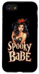 Coque pour iPhone SE (2020) / 7 / 8 Spooky Babe Sorcière avec fleurs pour Halloween