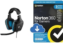 Logitech G432 Wired Gaming Headset, 7.1 Surround Sound, DTS Headphone + Norton 3