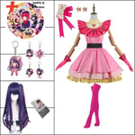 Anime OSHI NO KO Ai Hoshino Cosplay Kostym Klänning Lolita Kjolen Rosa Uniform Kanin Hårnål Halloween Karneval Festkläder S D1