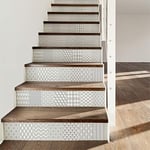 Ambiance Sticker Stair Tile Stickers, Vinyl, Thorvald, 4 bandes de 15 x 105 cm