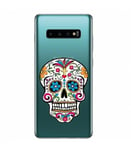 Coque Galaxy S10e mort mexicaine calavera fleur transparente