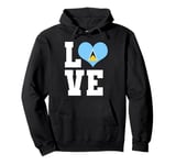 Love Saint Lucia Pride St. Lucian Flag Heart Pullover Hoodie