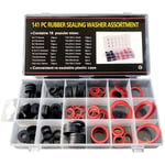 Roleader - 141 Pièces Joints Torique d'Étanchéité Rondelle en Caoutchouc, Faucet Washer Assortment Kit, 18 Differnt Assorted Sizes de Joints