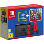 Switch avec Joy-Cons rouges (Édition Limitée) & Super Mario Odyssey (Code), Stickers Super Mario Bros. Le Film - Neuf