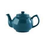 Stoneware Teapot Teal Blue 6 Cup Traditional Serving Tea Pot Container 1100ml