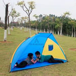 Pop Up Beach Tent Sun Shelter Tent Blue Outdoor Camping Fishing Beach Sun Shade