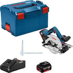 Bosch Professional 18V System GKS 18V-57 G Cordless Circular Saw (incl. 2X 4.0Ah GBA 18V Battery, Charger GAL 18V-40, 1x Circular Saw Blade, Standard for Wood, Parallel Guide, L-BOXX 238)