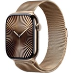 Apple Watch Series 10 GPS + Cellular - 46mm - Boîtier Gold Titanium - Bracelet Gold Milanese Loop - M/L