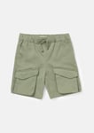 Angel & Rocket Boys Sage Niko Cargo Washed Denim Short - Sage Green - Size 11Y