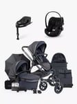 iCandy Peach 7 All-Terrain Stroller, Carrycot & Accessories with Cybex Cloud G i-Size Rotating Car Seat & Base Bundle, Nimbus/Storm