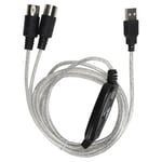 Câble MIDI Adaptateur de câble MIDI vers USB Convertisseur Midi pour XP / VISTA / OS X / Window7