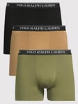 Polo Ralph Lauren 3 Pack Stretch Cotton Trunks - Khaki, Khaki, Size Xl, Men