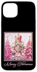 iPhone 15 Plus Pink Nutcracker Merry Christmas Pink Tree Holiday Xmas Case