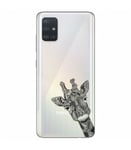 Coque Galaxy S20 girafe doodling noir transparente