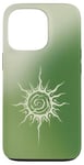 Coque pour iPhone 13 Pro Esthétique Vert Aura Soleil Étoiles Célestes Planète Astrologie