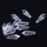 12 Pcs Crystal Drops Glass Beads Prism Crystals Chandelier Pendants Accessories