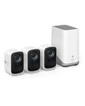 eufy Security eufyCam S300(eufyCam 3C), Camera Surveillance WiFi exterieure sans Fil, Résolution 4K, Vision Nocturne Couleur, Pas de Frais Mensuels, Nécessite HomeBase 3, 3+1