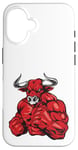 Coque pour iPhone 16 #snirt Red Bulle T-shirt Taureau Rouge Sweat à capuche Cadeau Gym