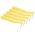 (Yellow)5pcs L Shaped Interdental Brushes Effective Cleaning Plaque Removal