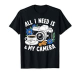 Vintage Retro All I Need Is Coffee And My Camera Photography T-Shirt