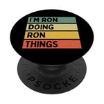 Citation personnalisée humoristique I'm Ron Doing Ron Things PopSockets PopGrip Adhésif